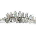 7x5-12x5mm Moss Aquamarine Faceted Marquise Beads 8 inch 78 pieces