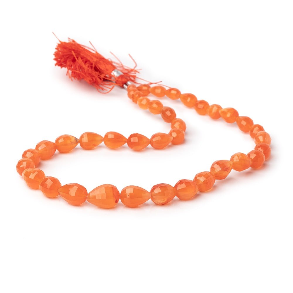 7x5-13x9mm Carnelian Straight Drilled Tear Drop Beads 14 inch 38 pieces