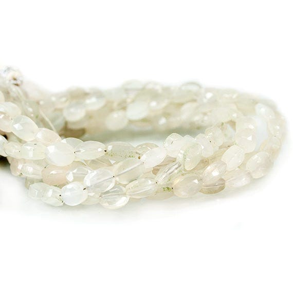 7x5mm Ceylon Moonstone Faceted Oval Beads 8 inch 30 pieces