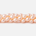 7x5mm Peach Straight Drill Oval Freshwater Pearl 15 inch 56 pcs