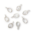 7x5mm Sterling Silver Bezel White Topaz Rose Cut Oval Pendant 1 piece