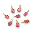 7x5mm Vermeil Bezel Pink Tourmaline Rose Cut Oval Pendant 1 piece