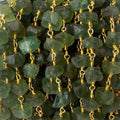 7x6-10x8mm Matte Green Apatite Chips Gold plated Chain by the foot 26 pieces