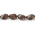 7x6-11x7mm Smoky Quartz Faceted Twist Beads 6.25 inch 14 pieces