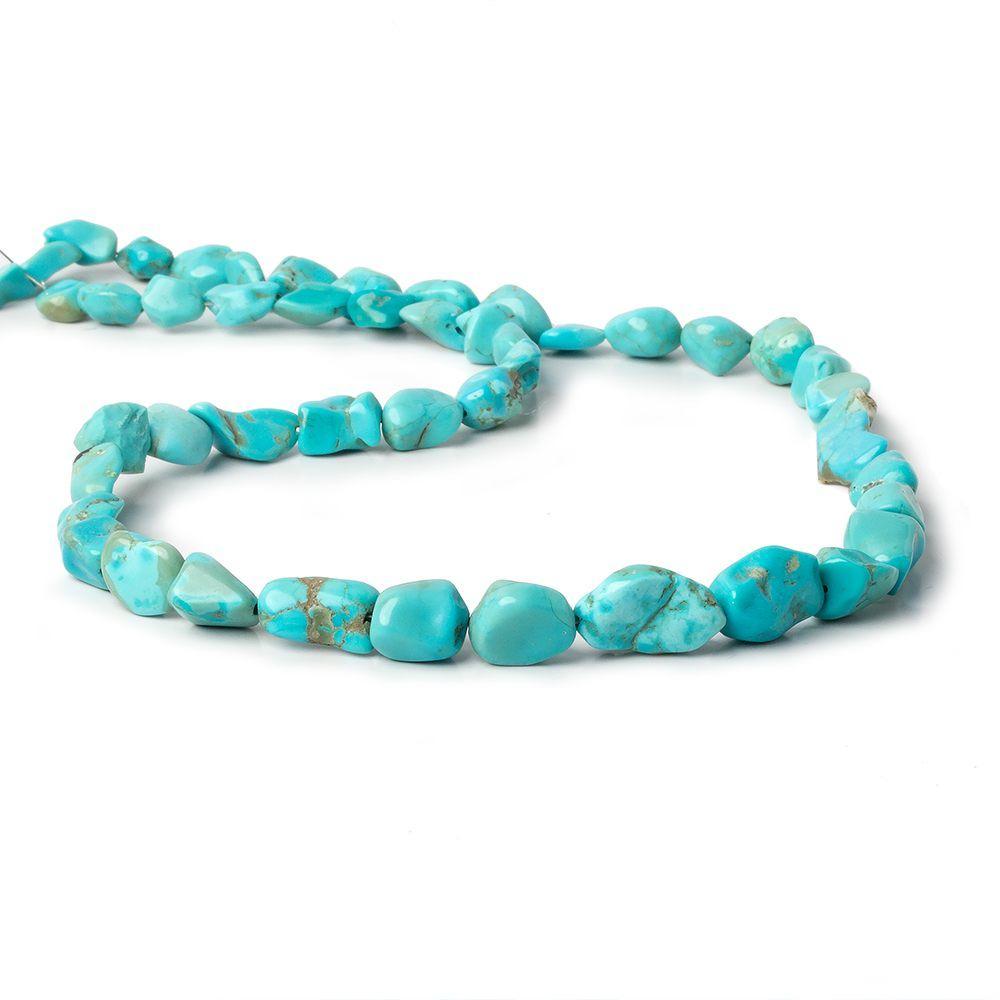 7x6-13x10mm Turquoise tumbled plain nugget beads 17.75 inches 43 pieces