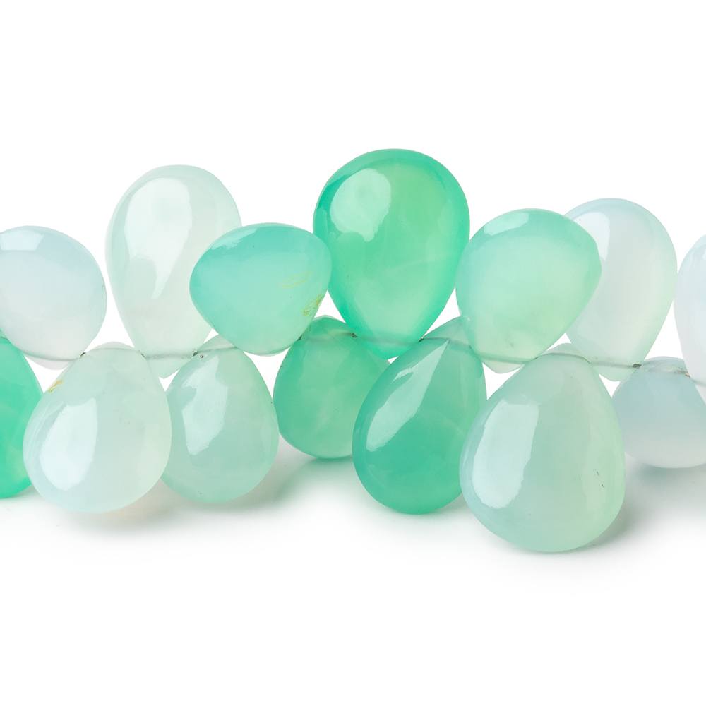 7x6-16x10mm Chrysoprase Plain Pear Beads 7.5 inch 54 pieces AAA
