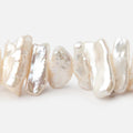 7x16-8x20mm Creamy White Biwa Freshwater Pearls 15.5 inch 57 beads AAA