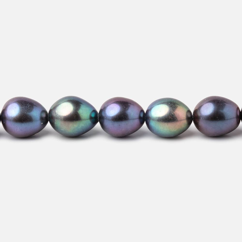 7x9mm Peacock Straight Drill Oval Freshwater Pearls 16 inch 49 Beads