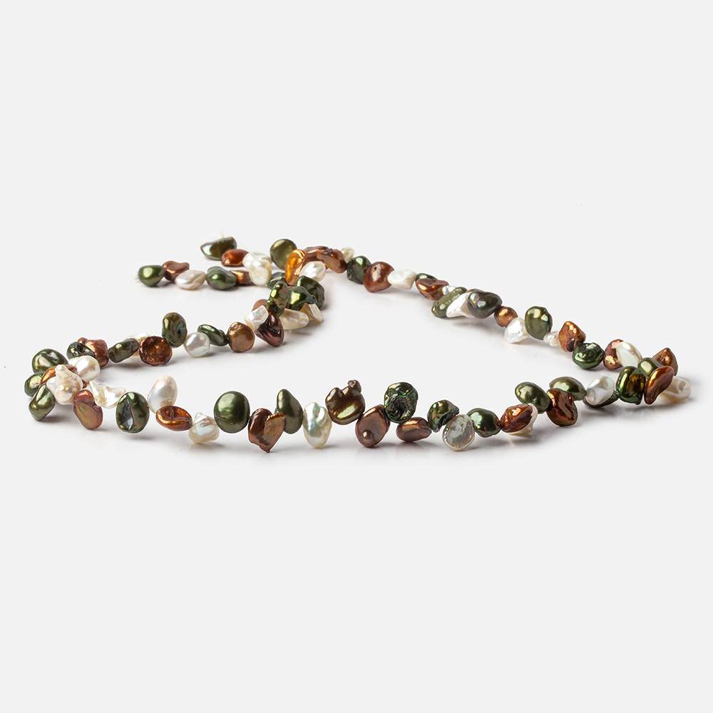 7x6-8x7mm Tri Color Top Drill Keshi Freshwater Pearls 88 pieces