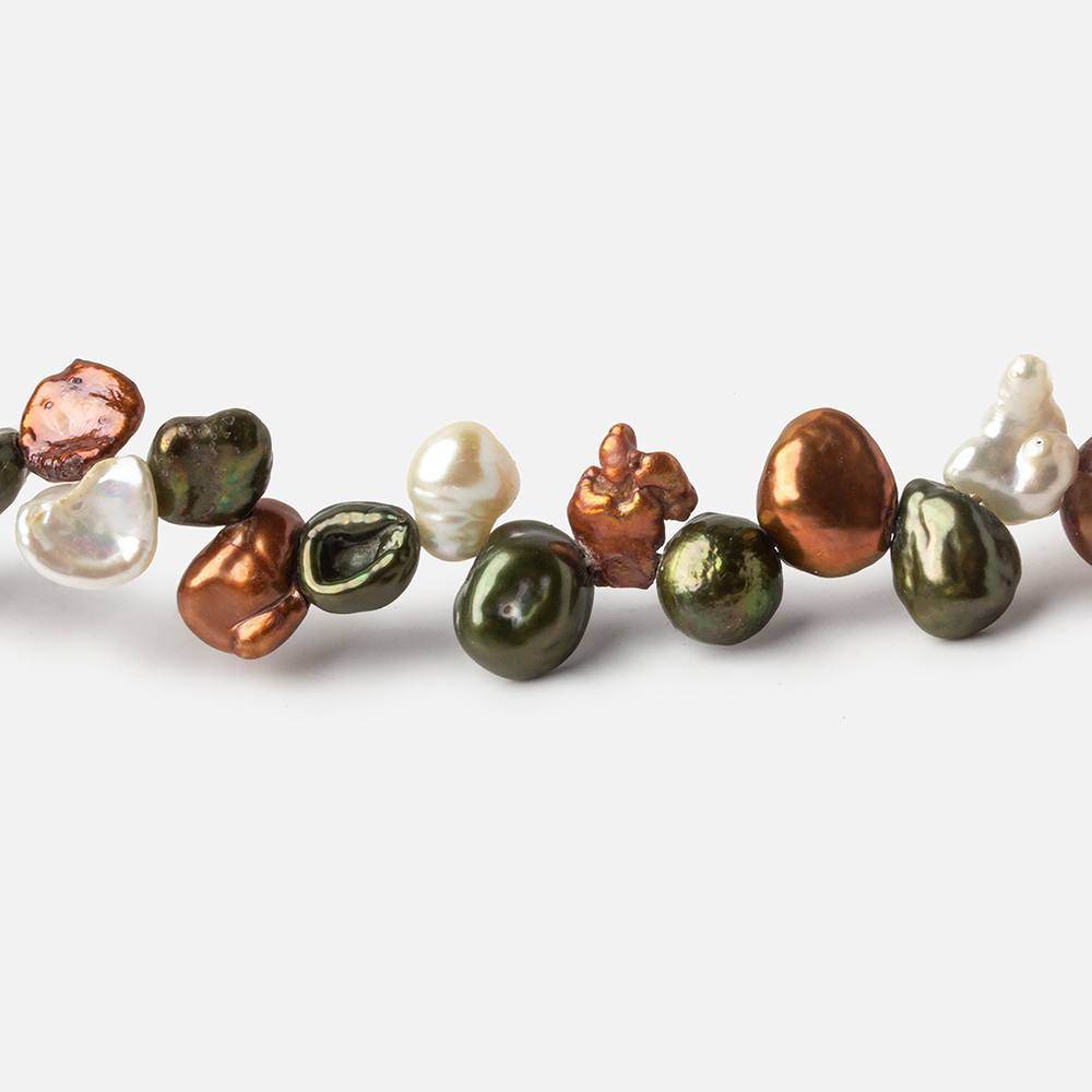 7x6-8x7mm Tri Color Top Drill Keshi Freshwater Pearls 88 pieces