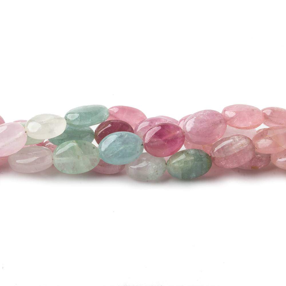7x6-9x6mm Multi Color Afghani Tourmaline Plain Oval Nuggets 16 inch 49 pcs