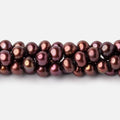 7mm Cherry Chocolate Side Drilled Off Round Freshwater Pearls 15.5 inch 68 pieces