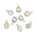7x6mm Vermeil Bezel Blue Topaz Rose Cut Oval Pendant 1 piece