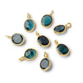7x6mm Vermeil Bezel Indicolite Blue Tourmaline Rose Cut Oval 1 Pendant