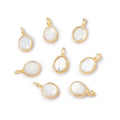 7x6mm Vermeil Bezel Mother of Pearl Rose Cut Oval Pendant 1 piece