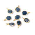 7x6mm Vermeil Bezel Sapphire Rose Cut Oval Pendant 1 piece