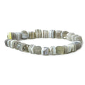 7x7-8x8mm Banded Agate faceted cubes 8 inch 26 beads A