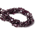 7x7mm Rhodolite Garnet Straight Drill Heart 14 inch 53 pcs