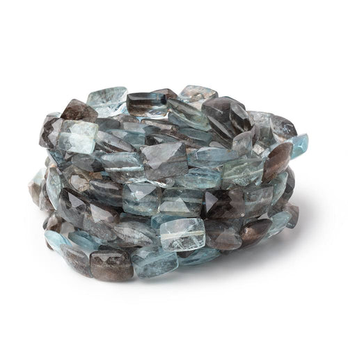 8-10mm Copper Moss Aquamarine Faceted Rectangle 16 inch 40 Beads AAA