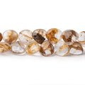 8-10mm Golden Hematoid Quartz Faceted Heart Beads 8 inch 50 pieces