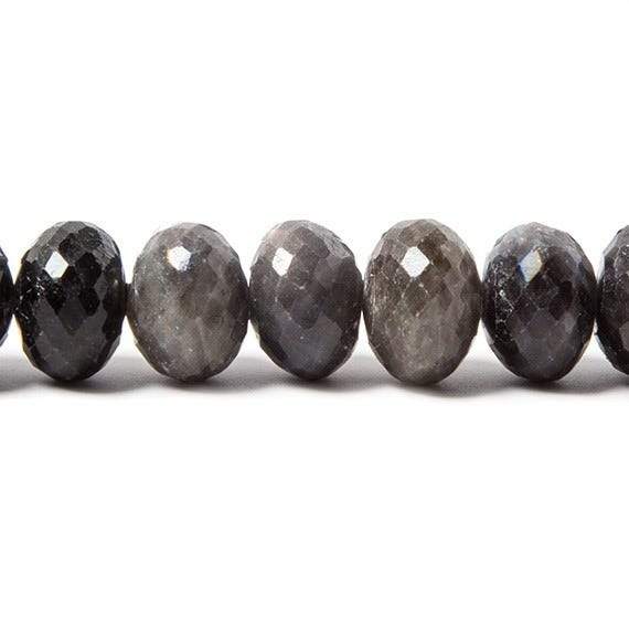 8-10mm Greyish Blue Sapphire faceted rondelle Beads 14 inch 60 pieces