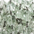 8-10mm Prasiolite faceted nugget Black Gold on Silver Chain by the foot