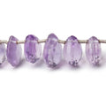 8-11mm Pink Amethyst Front Drilled Faceted Hearts 7.5 inch 25 Beads