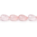 8-11mm Rose Quartz Straight Drill Tear Drop 7.25 inch 19 Beads