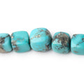 8-11mm Sleeping Beauty Turquoise Plain Cubes 16 inch 47 Beads AAA
