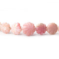 8-12mm Pink Peruvian Opal Carved Coin Beads 16 inch 48 pieces