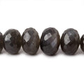 8-13mm Platinum Grey Moonstone faceted rondelles 15 inch 58 beads AA