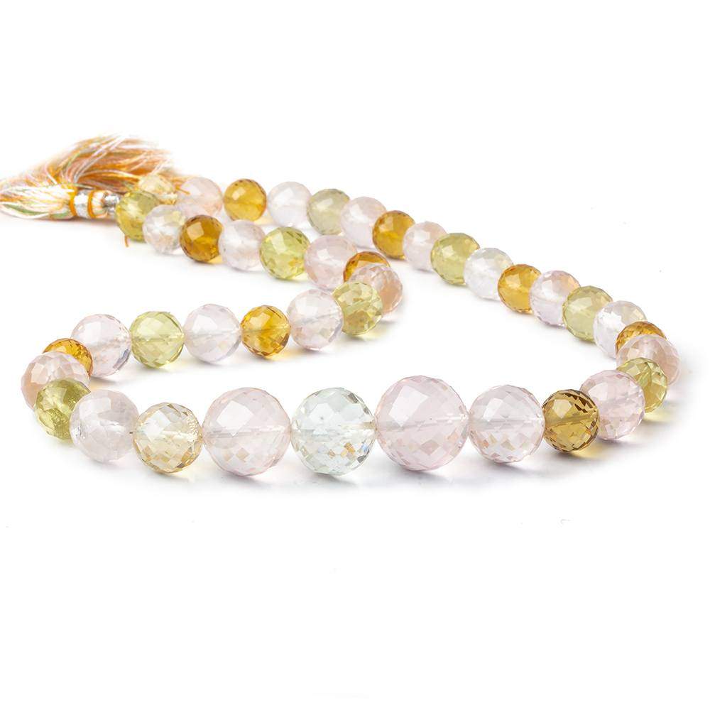 8-14mm Multi Gemstone Faceted Round Beads 14.5 inch 24 pieces
