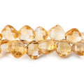 8-8.5mm Citrine Corner Drilled Faceted Pillow 8 inches 48 pieces