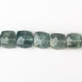8-8.5mm Moss Aquamarine Faceted Cube Beads 8 inches 27 pieces