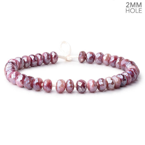 8-8.5mm Mystic Rose Moonstone 2mm Large Hole Faceted Rondelles 8 inch 36 Beads