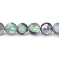 9.5mm Mystic White Topaz Faceted Coin Beads 9 inch 26 pieces