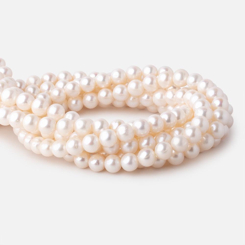 8-8.5mm Off White Off Round Freshwater Pearls 16 inch 50 pieces AA