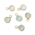 8-8.5mm Vermeil Bezel Seafoam Green Drusy Heart Pendant 1 piece