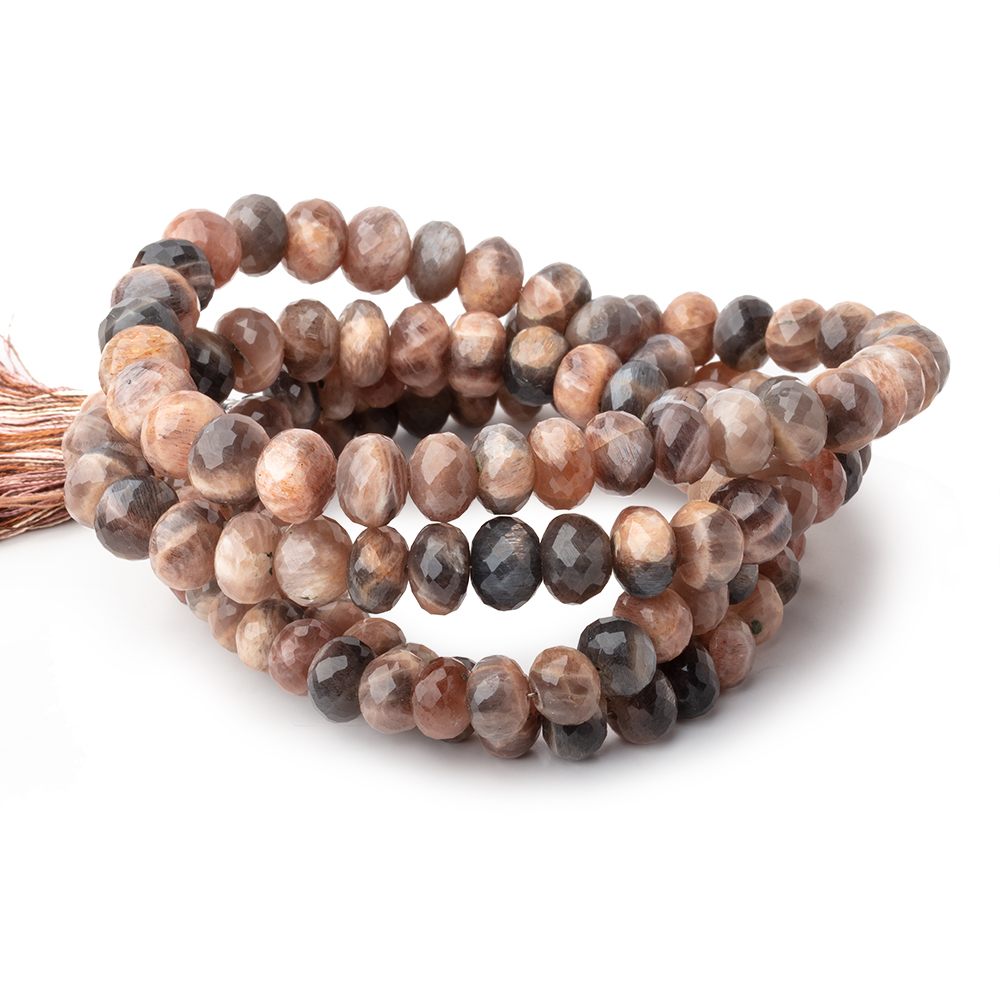 8-9.5mm Feldspar Faceted Rondelle Beads 16 inches 64 beads