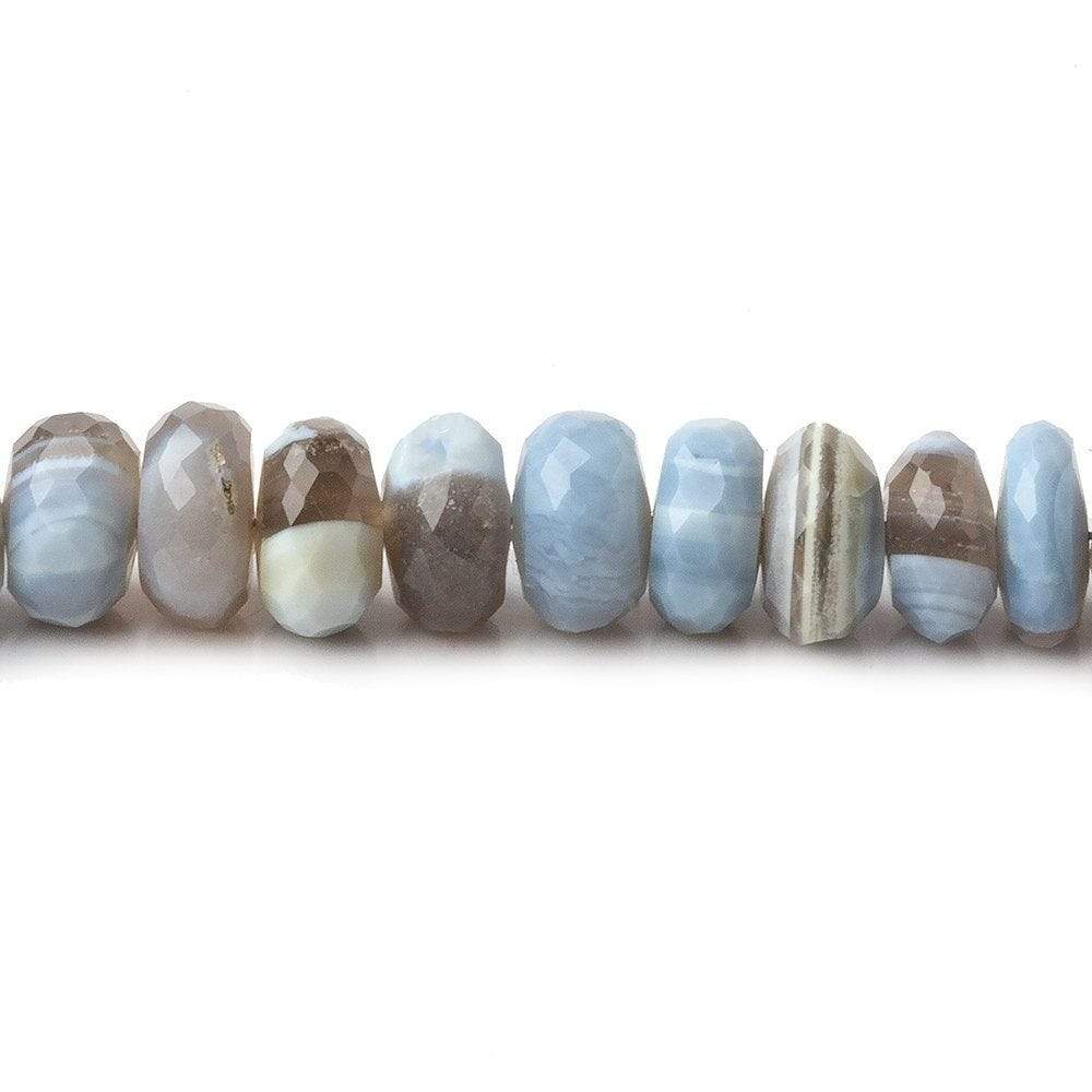 8-9mm Denim Blue Owyhee Opal faceted rondelle beads 8 inch 38 pieces