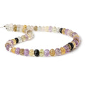 8.5-10.5mm Multi Gemstone Carved Melon Rondelles 16 inch 63 Beads