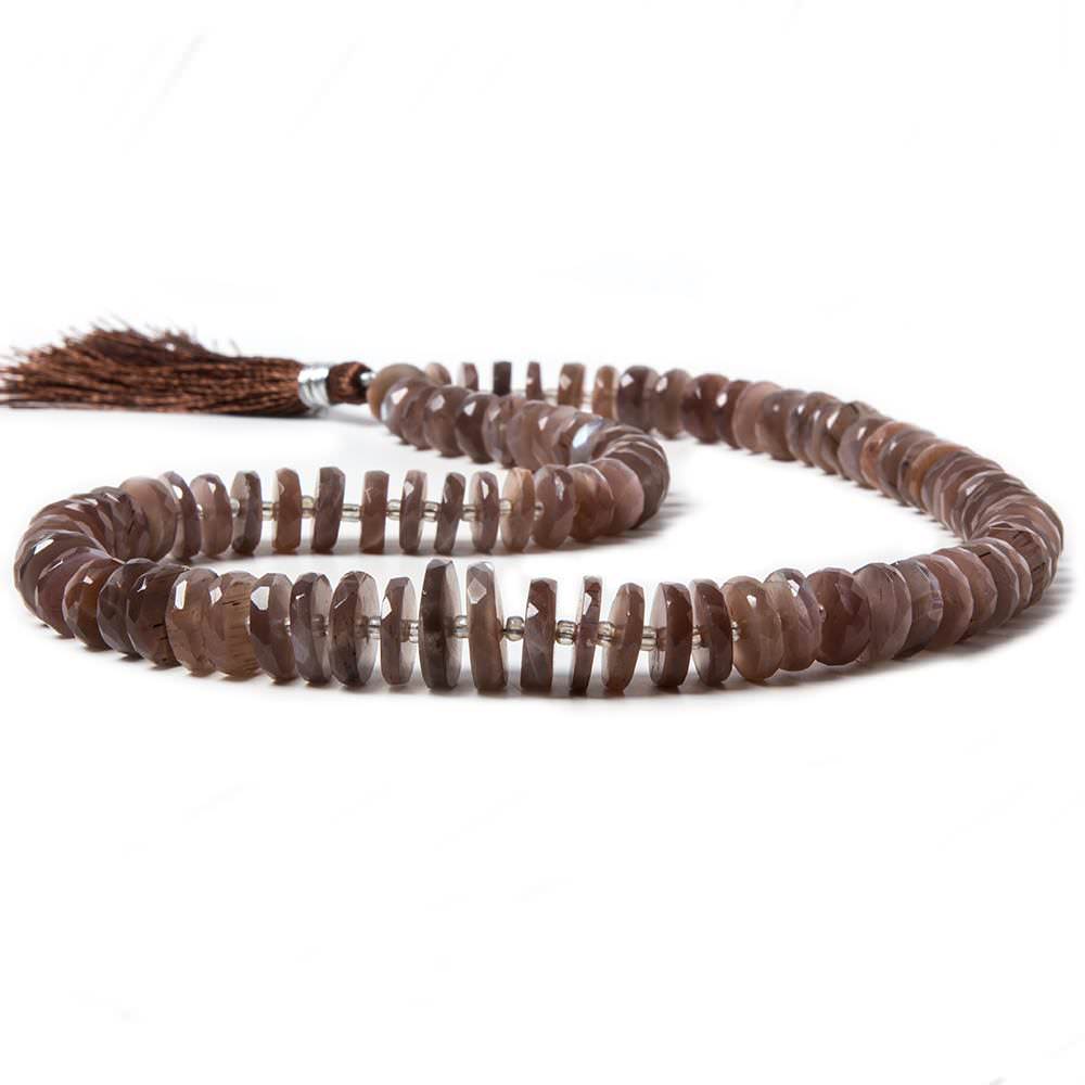 8.5-13mm Chocolate Moonstone faceted heishi beads 16 inch 90 pieces