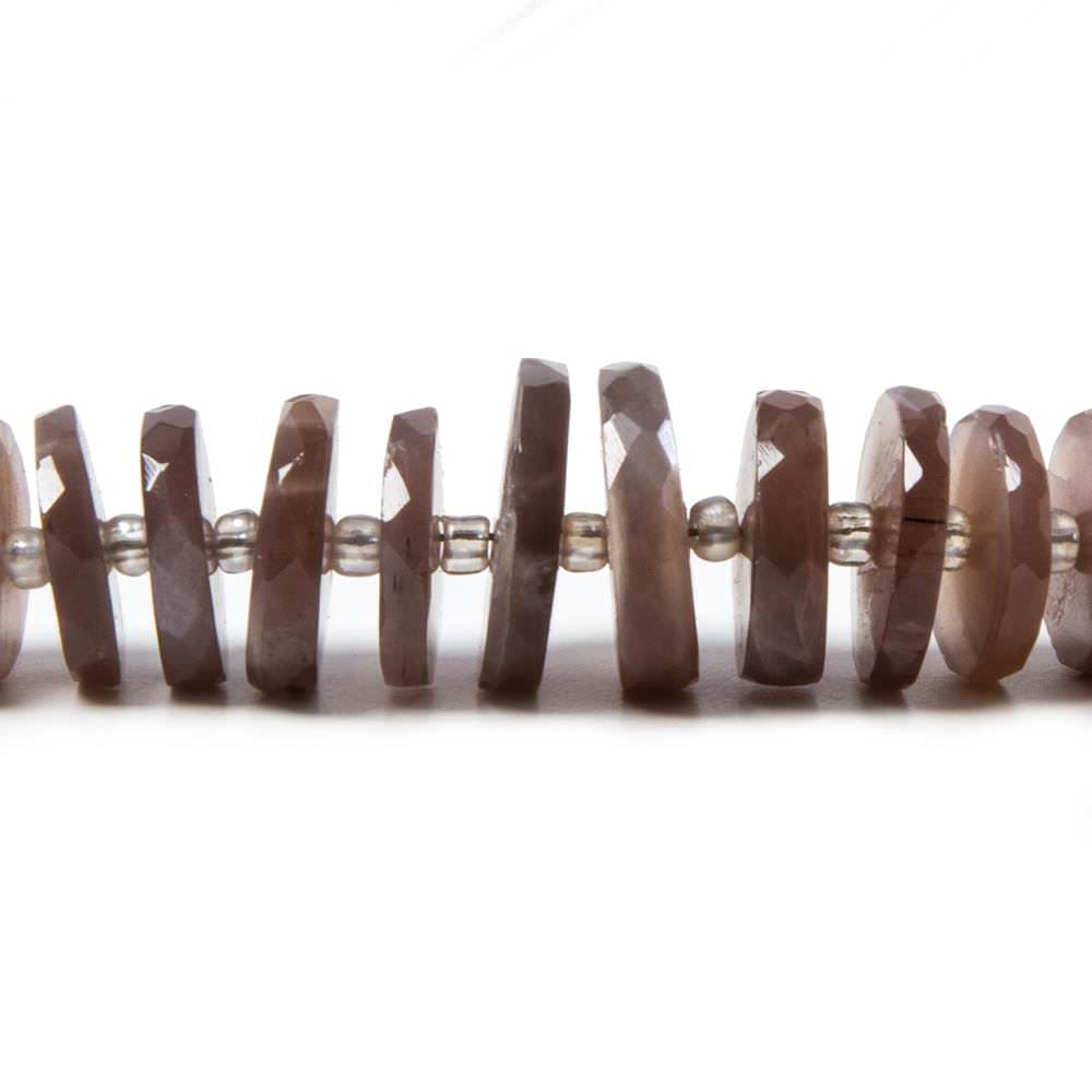 8.5-13mm Chocolate Moonstone faceted heishi beads 16 inch 90 pieces