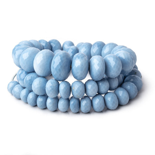 7.5-18mm Owyhee Blue Opal Faceted Rondelle Beads 20 inch 63 pieces AA
