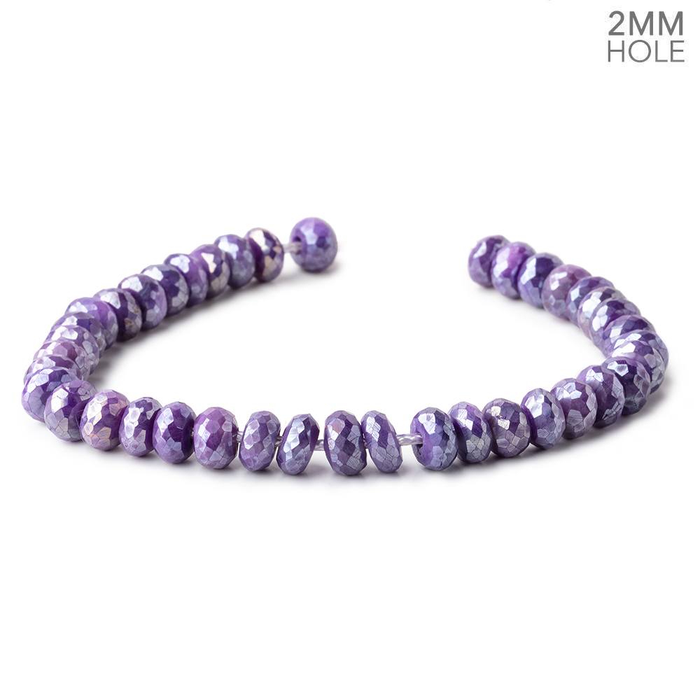 8.5mm Mystic Purple Moonstone 2mm Large Hole Faceted Rondelles 8 inch 34 Beads