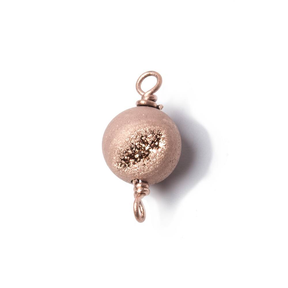 8.5mm Rose Gold plated Drusy Agate plain round Connector 1 piece