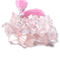 8.5x8.5-14.5x14.5mm Rose Quartz concave pavilion square beads 8 inch 48 pcs A