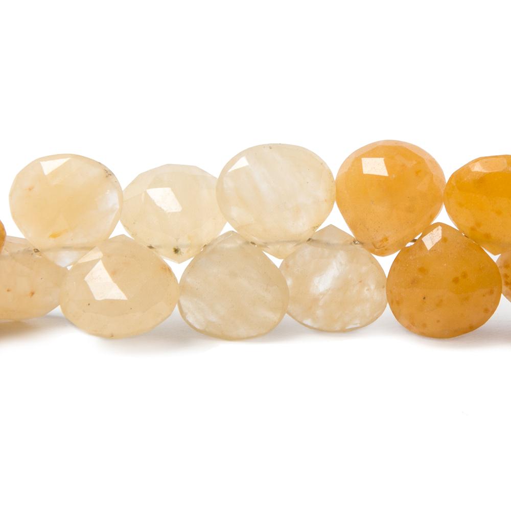 8.5x8.5mm Aragonite faceted heart beads 8 inch 48 pieces