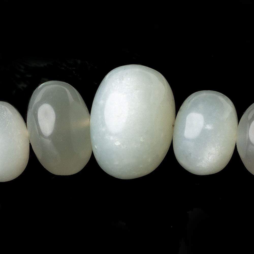 8mm - 12mm Sage Moonstone plain rondelles 16 inch 54 beads