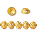 8mm 22kt Gold Plated Copper Bead Cap Petite Plain Persian 8 inch 54 pieces